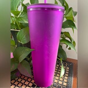 Starbucks Purple Tumbler with Straw